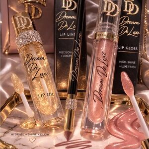 Lip Gloss and Lip Oil Set - Gold and Pink